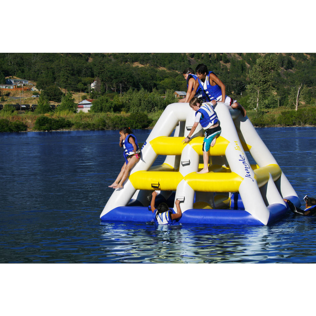 Aquaglide Inflatable Floating Jungle Jim Yellow/White/Blue – Sportique