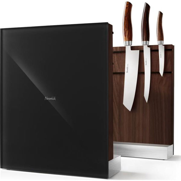 Nesmuk Knife Holder Walnut Black Glas
