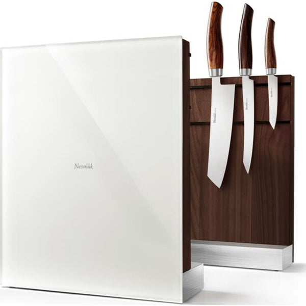 Nesmuk Knife Holder Walnut White Glas