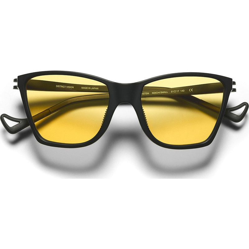 District Vision Keiichi Small Black Sunglasses | District Sports Yellow