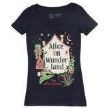 Out of Print Alice in Wonderland Women's Scoop T-Shirt | Blue Medium L-1135
