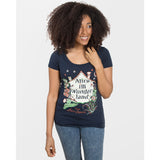 Out of Print Alice in Wonderland Women's Scoop T-Shirt | Blue Small L-1135