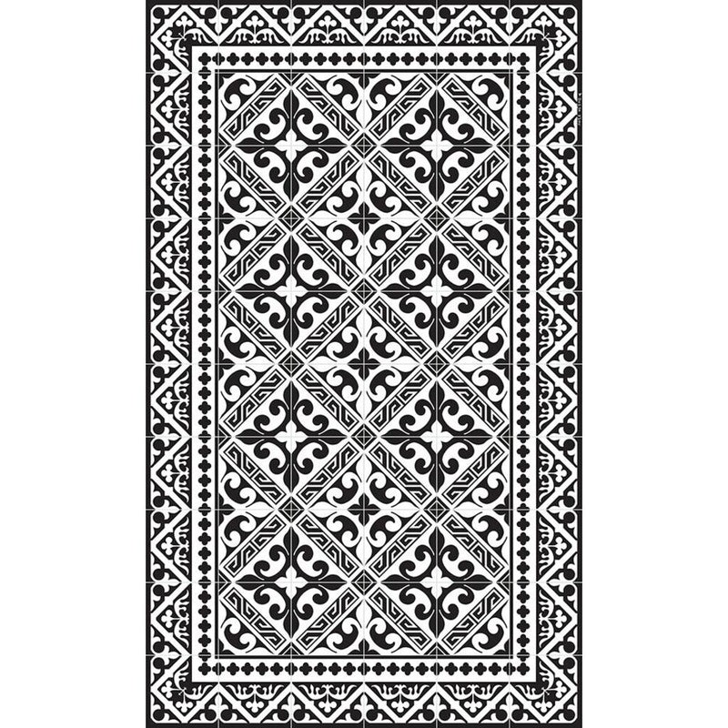 Beija Flor L9 B&w Fleur De Lys Tile Mat
