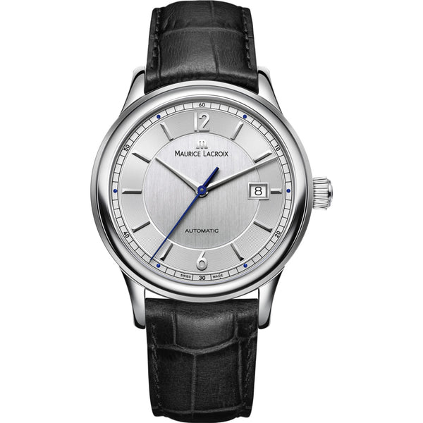 Maurice Lacroix Les Classiques Date 40mm Watch | Grey/Black Leather LC6098-SS001-120-1