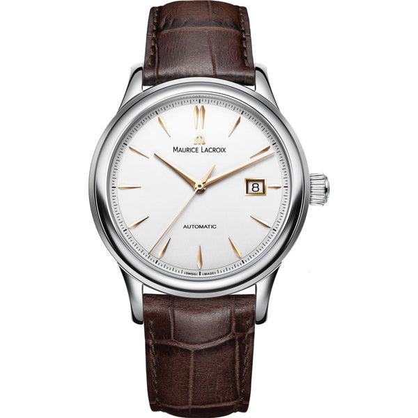 Maurice Lacroix Les Classiques Date 40mm Watch | Silver/Brown Leather LC6098-SS001-131-2