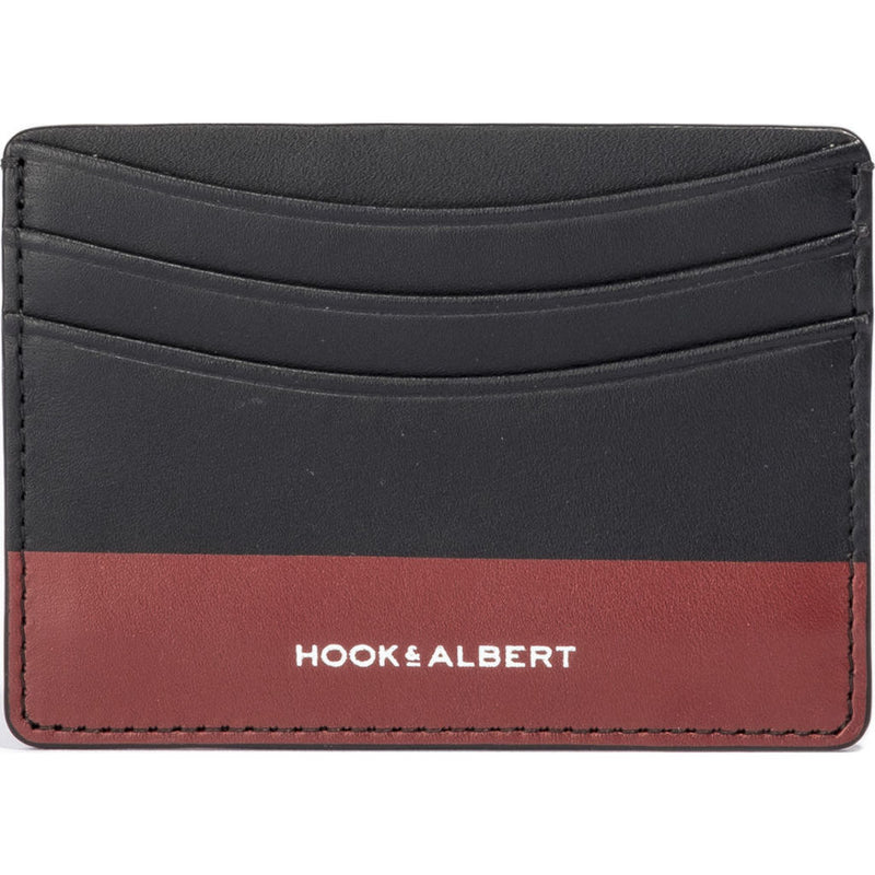 Hook & Albert Color Dipped Card Holder Wallet | Black & Red LCHCDBLK-RED-OS