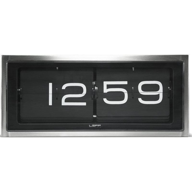 LEFF Amsterdam Brick Wall/Desk Clock | Stainless Steel/Black