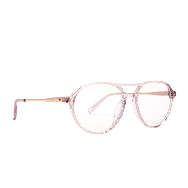 Diff Eyewear Miller Blue Light Sunglasses | Pink Crystal