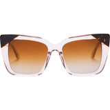 DIFF Eyewear Lizzy Sunglasses | Light Pink Crystal + Brown Gradient Lens