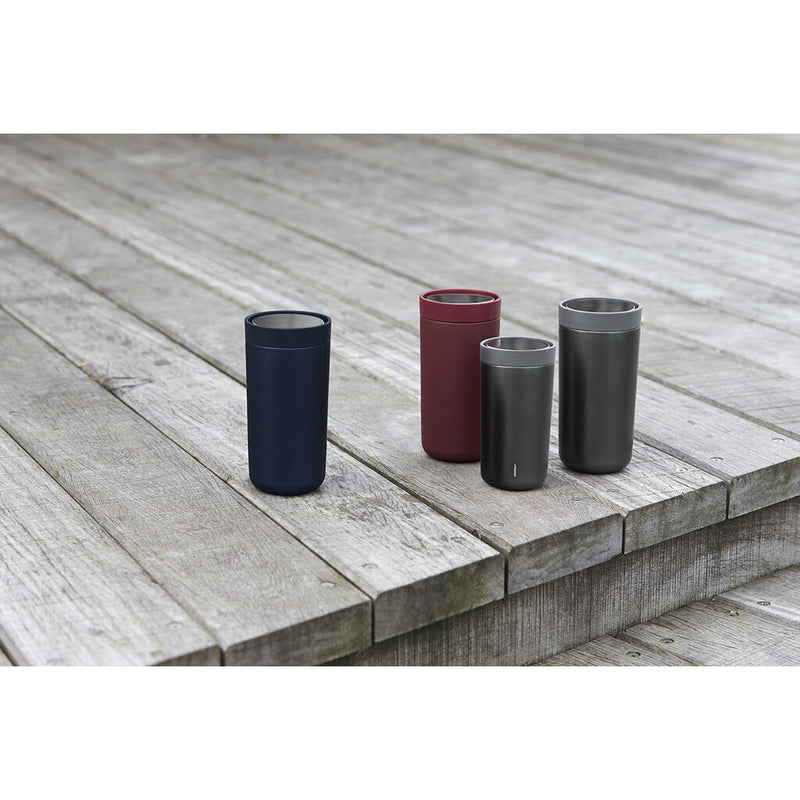 Stelton to Go Click Travel Cup | Black/steel, 13.32 Oz