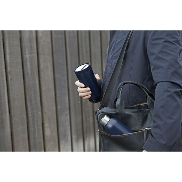 Stelton to Go Click Travel Cup | Black/steel, 13.32 Oz