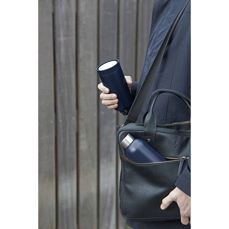 Stelton to Go Click Travel Cup | Black/steel, 13.32 Oz
