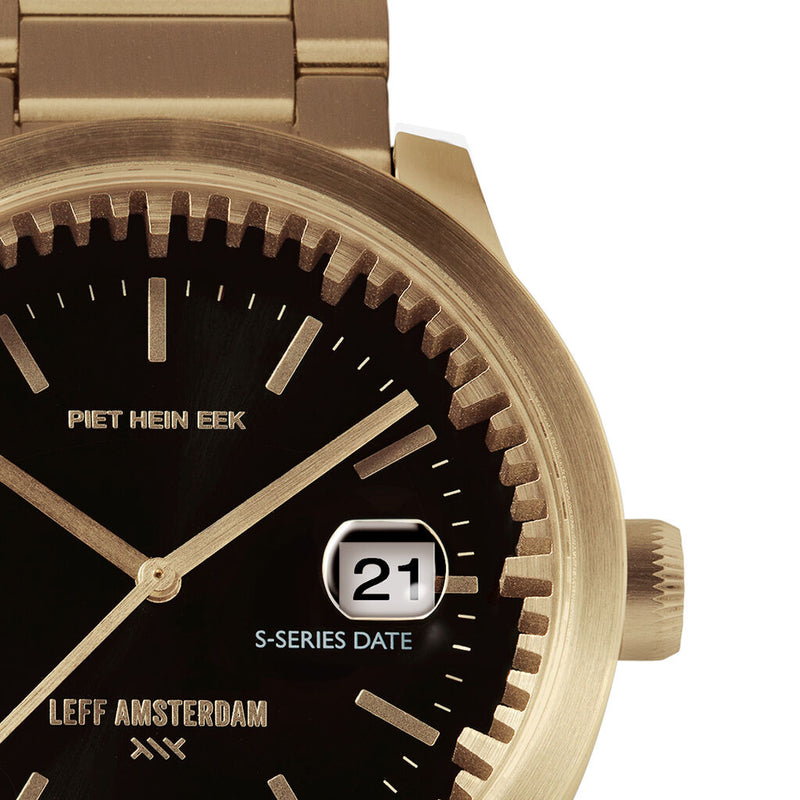 LEFF Amsterdam S42 Tube Date Watch | Brass/Black