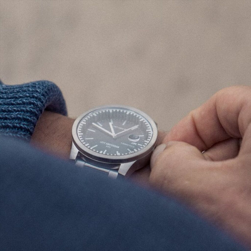 LEFF Amsterdam S42 Tube Date Watch | Steel/Black