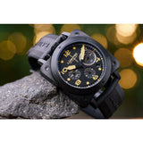 Lum-Tec Bull42 A24 Chronograph Watch | Black Rubber Strap
