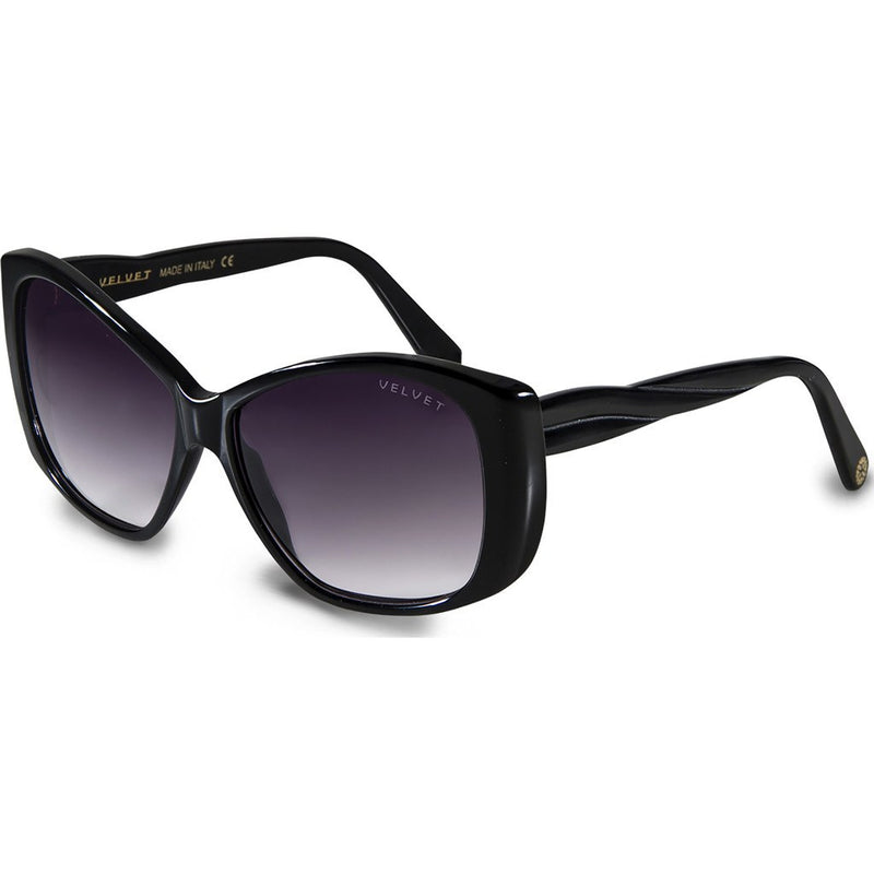 Velvet Eyewear Lucy Black Sunglasses | Grey Fade V012BK05