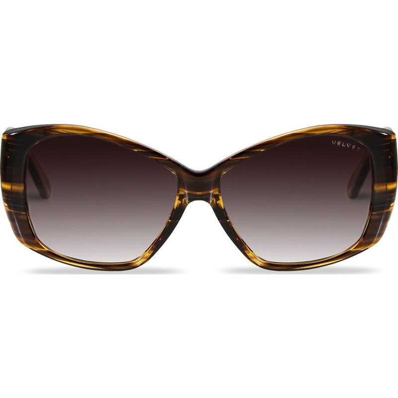 Velvet Eyewear Lucy Sunset Yellow Sunglasses | Brown Fade V012SY01
