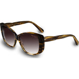 Velvet Eyewear Lucy Sunset Yellow Sunglasses | Brown Fade V012SY01