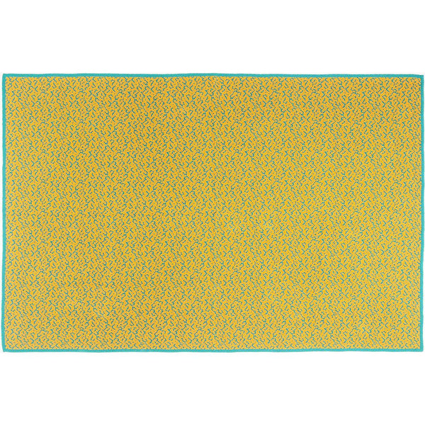 Zuzunaga Labyrinth Golden Ocre Throw Blanket | Cotton
