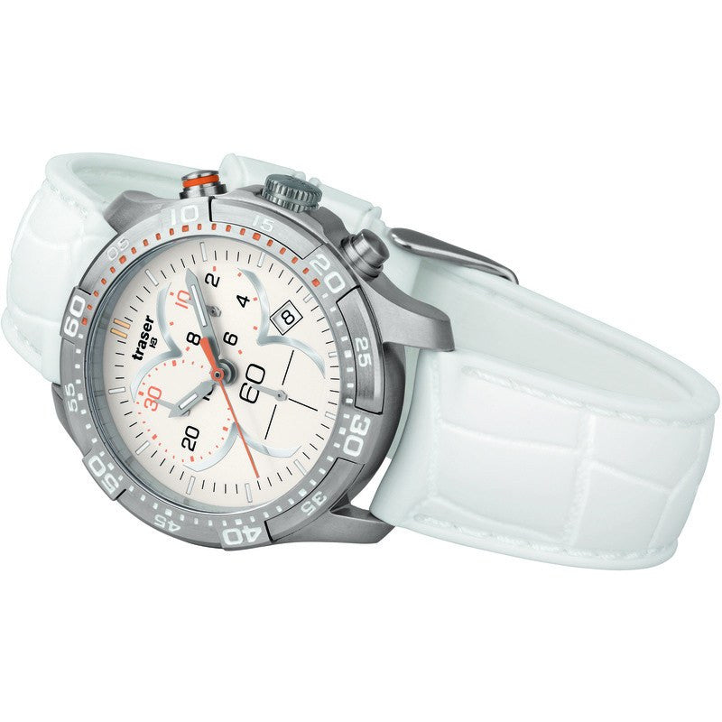 traser H3 Ladyline T7392 Ladytime Chrono Silver Women's Watch | Silicone Strap