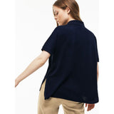 Lacoste Women's Modern Fit Flowing Stretch Cotton Pique Polo | Navy Blue_L(L)