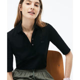 Lacoste Slim Fit Stretch Pique Women's 3/4 Sleeve Polo Shirt | Black