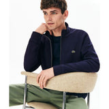 Lacoste Men's Full Zippered Fleece Sweatshirt | Navy Blue