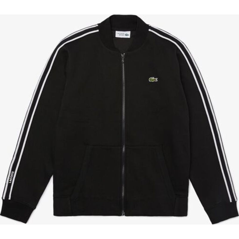 Lacoste Sport Men's Fleece Varsity Jacket | Black/White