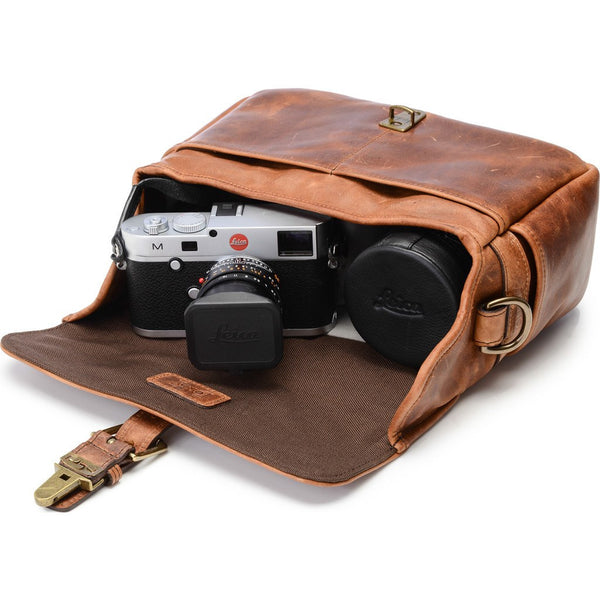 ONA Leather Bowery Camera Bag | Antique Cognac/Red ONA5-014LBR-LEICA