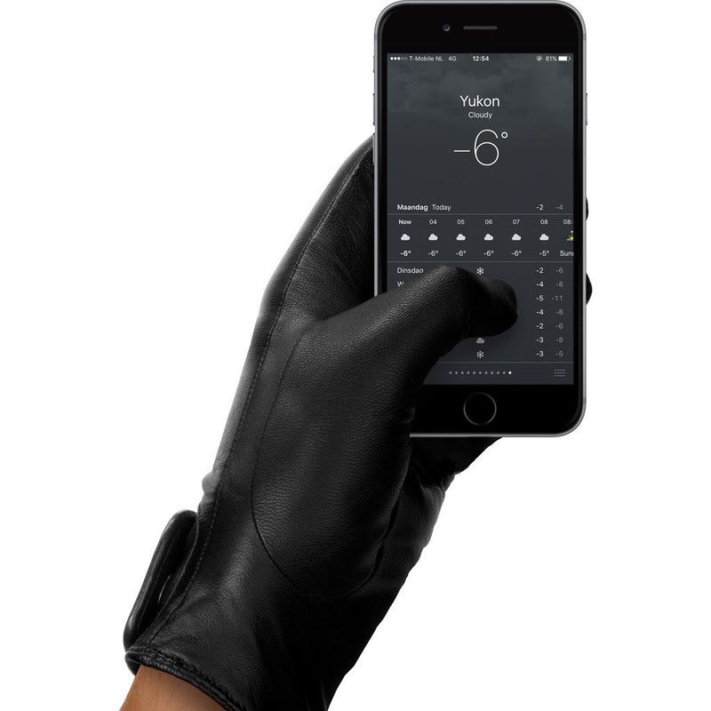 Mujjo Leather Touchscreen Gloves | Black Size 8 MUJJO-GLLT-016-80