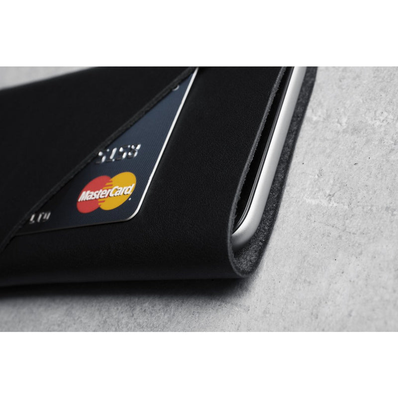 Mujjo Leather Wallet Sleeve for iPhone 6(s) | Black MUJJO-SL-066-BK