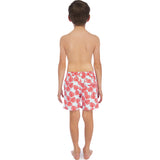 Tom & Teddy Boy's Leaves Swim Trunk | Sky Blue & Red / 1-2