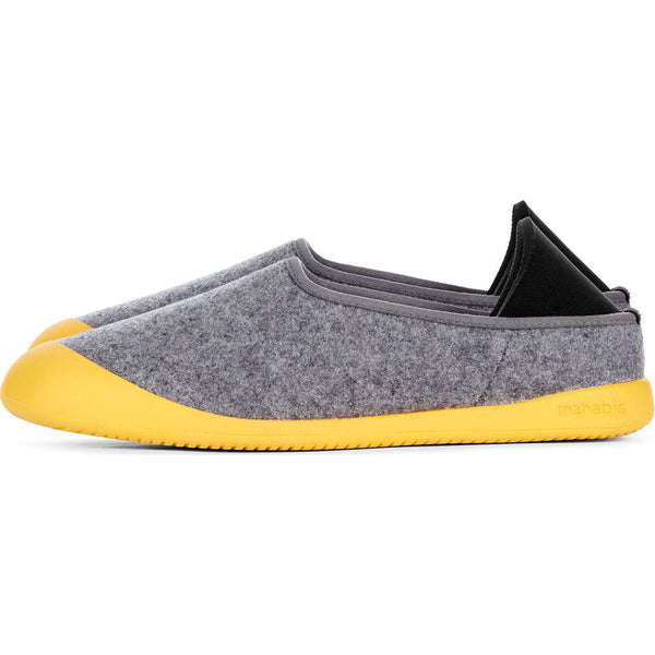 Mahabis Curve Classic Slipper | Light Grey/Yellow