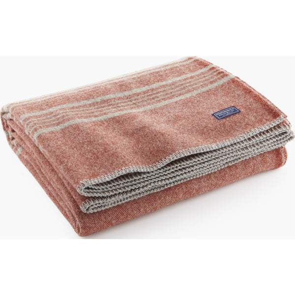 Faribault Weekender Stripe Wool Throw | Rust/Silver 10222 50x72