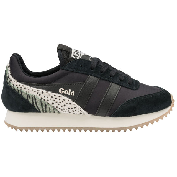 Gola Women's Manhattan Sneaker | Black/Cheetah/Zebra
