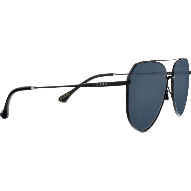 DIFF Eyewear Dash Sunglasses | Matte Black + Solid Grey + Polarized