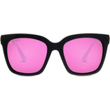 DIFF Eyewear Bella Sunglasses | Matte Black + Pink Mirror + Polarized