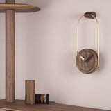 Nomon Micro Eslabon T Wall Clock | Walnut/Brass