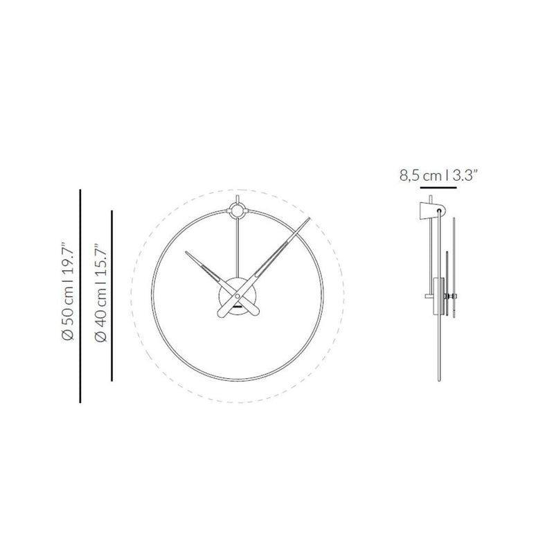 Nomon Micro Anda G Wall Clock | Brass/Walnut
