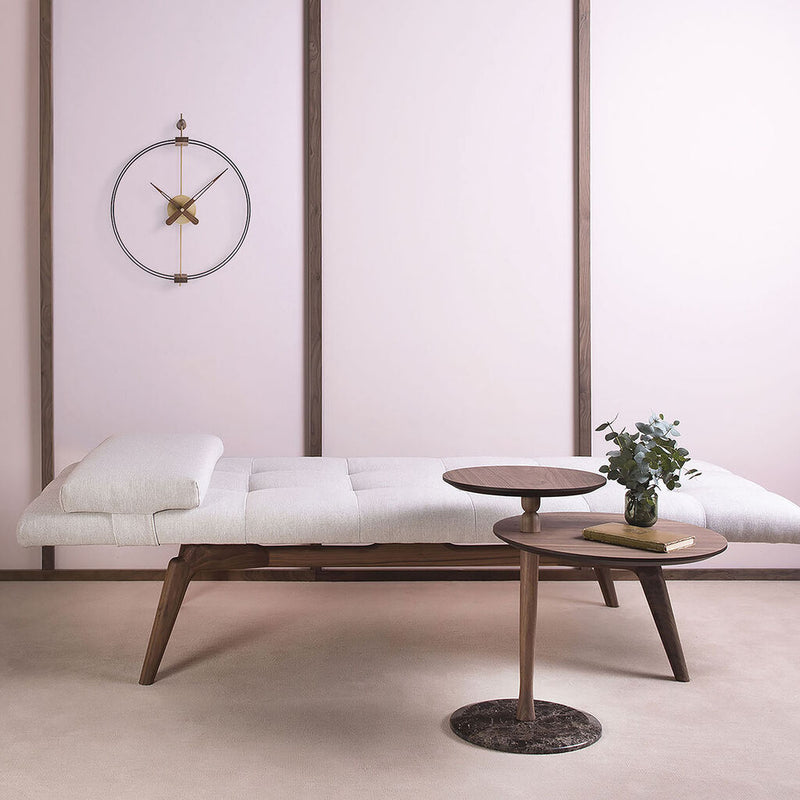 Nomon Micro Barcelona T Wall Clock | Glassfibre/Brass/Walnut