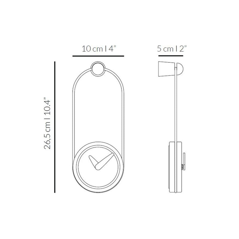 Nomon Micro Eslabon T Wall Clock | Walnut/Brass
