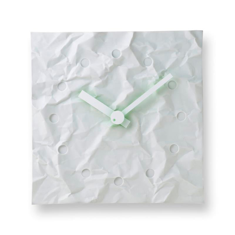 lemnos crinkle clock white