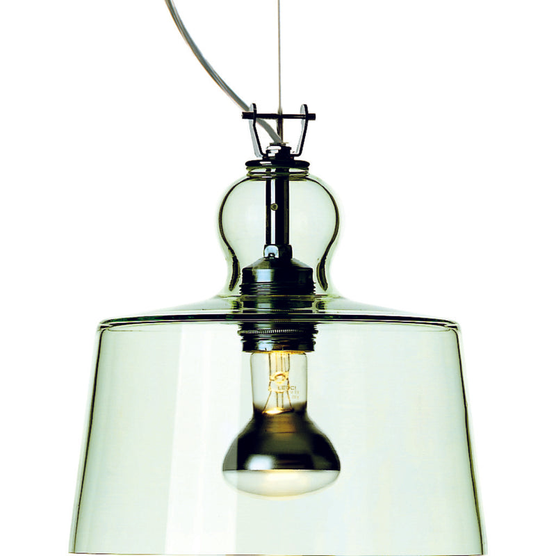 Produzione Privata Acquatinta Pendant Lamp | Transparent Green Murano Glass- ML-ACTG