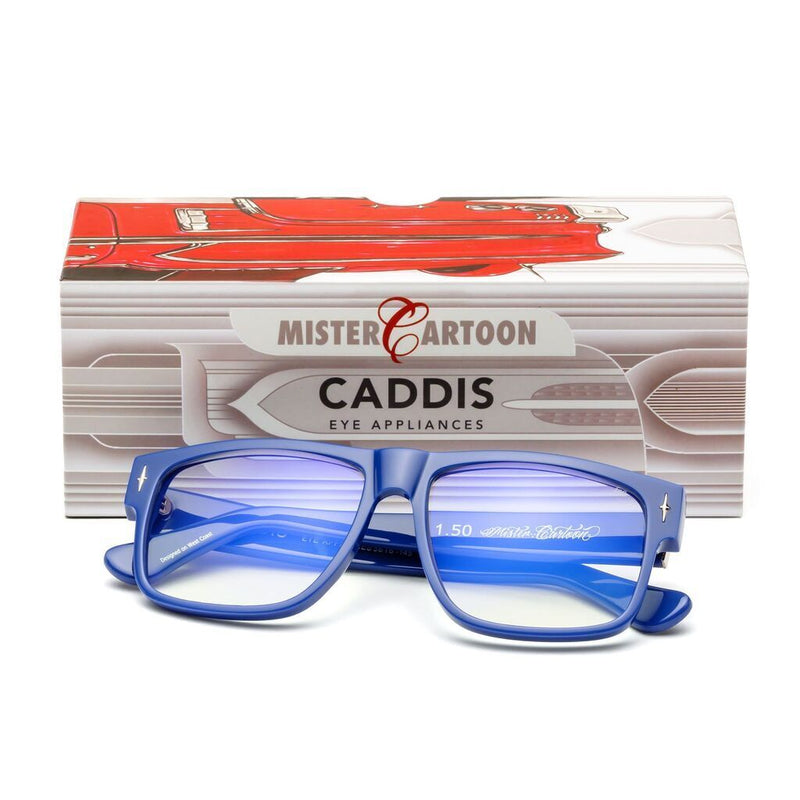 Caddis Mister Cartoon Reading Glasses | Cobalt Blue 1.5+