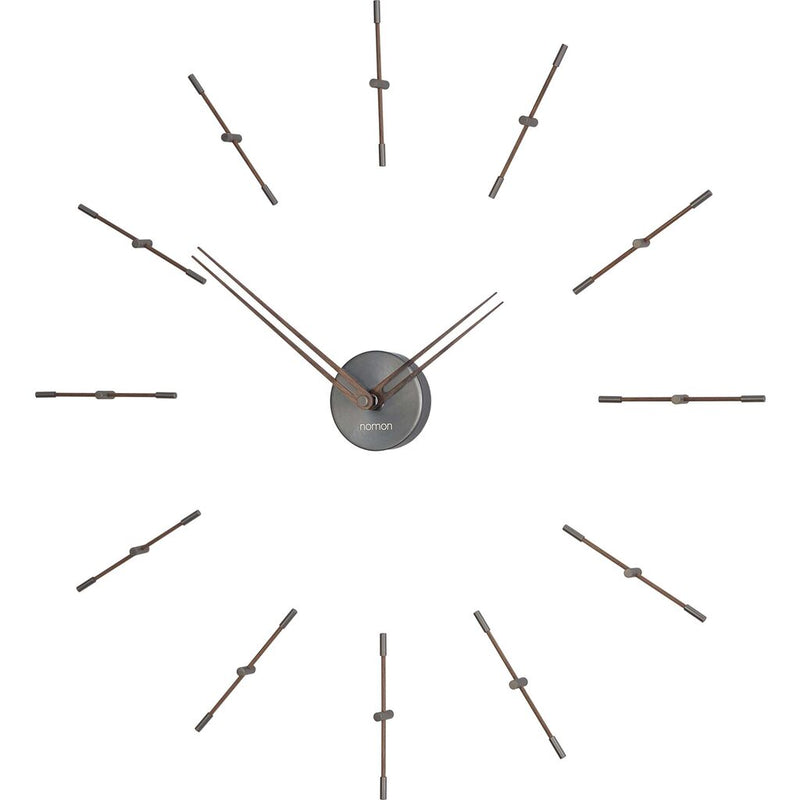 Nomon Mini Merlin 12 T Wall Clock | Graphite Finished Brass/Walnut