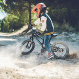 Mondraker Grommy 16 Kid's E-Balance-Bike | Black/Flame Red/Light Blue
