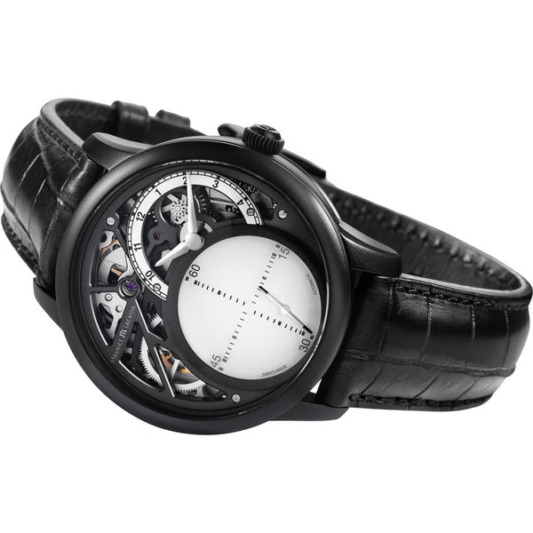 Maurice Lacroix Masterpiece Mysterious Seconds 43mm Watch | White/Black MP6558-PVB01-090