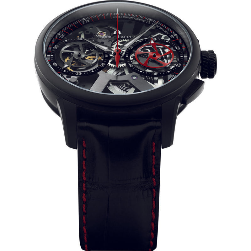Maurice Lacroix Masterpiece Squelette Chronograph Limited Edition 45mm Watch | Red/Black MP7128-SS001-300
