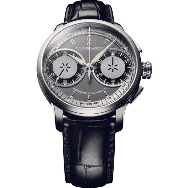 Maurice Lacroix Masterpiece Chronograph 45mm Watch | Grey/Black MP7128-SS001-320