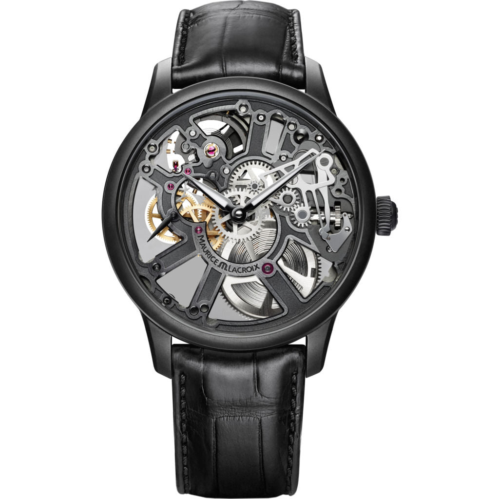 Maurice Lacroix Masterpiece Skeleton 43mm Watch | Black/Black – Sportique